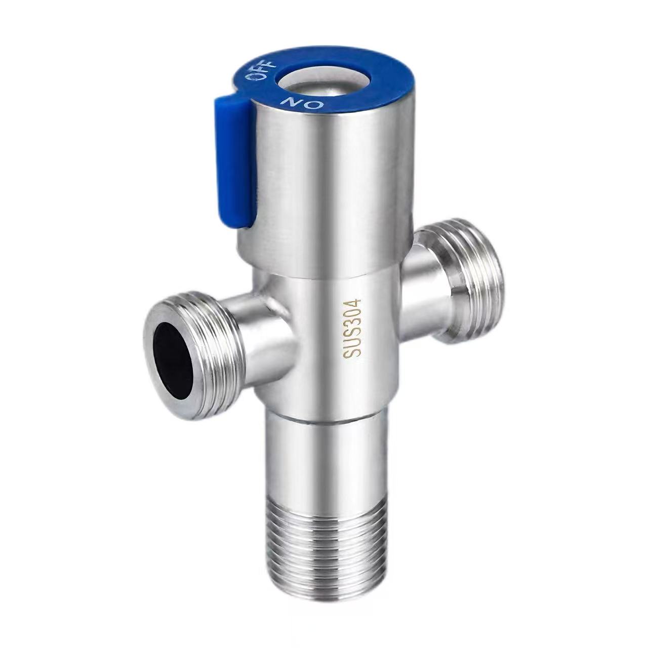 Blue Handle 180 ° Dual Outlet Three Way Angle Vavu