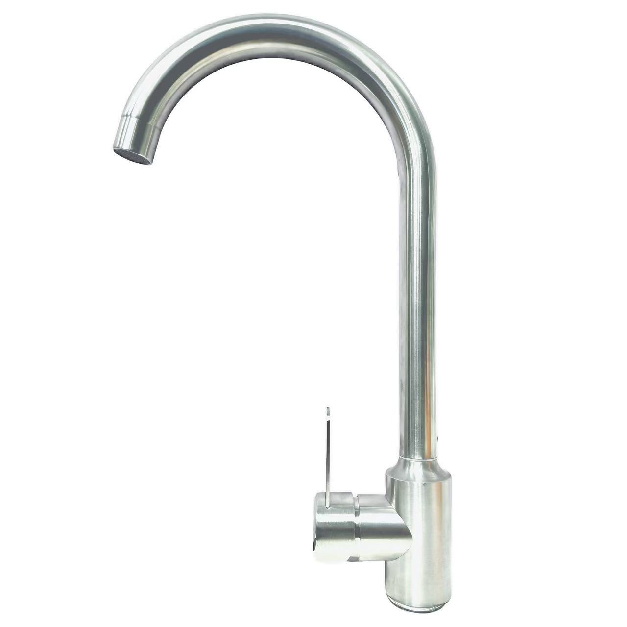 Faucet Yozungulira ya Sink Yachitsulo Yopukutidwa Ndi Chitsulo Chokha Chokha Faucet Yozungulira ya Sink Yachitsulo Yopukutidwa Ndi Chitsulo Chokha Chokha