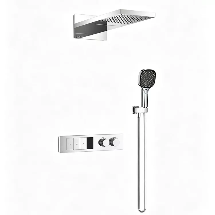 Shawa Yobisika ya Thermostatic Overhead And Handheld Shower Set