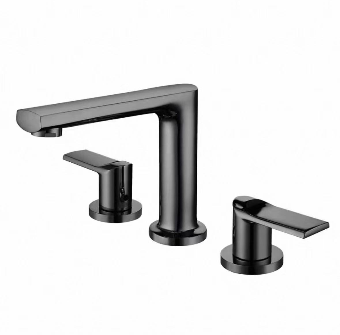 Glossy Black Mirror Faucet-Handle Three
