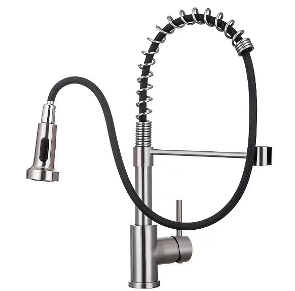 High-Bend Spring Tube Kukoka-Kutuluka Kotentha Ndi Kozizira Kwa Kitchen Sink Faucet