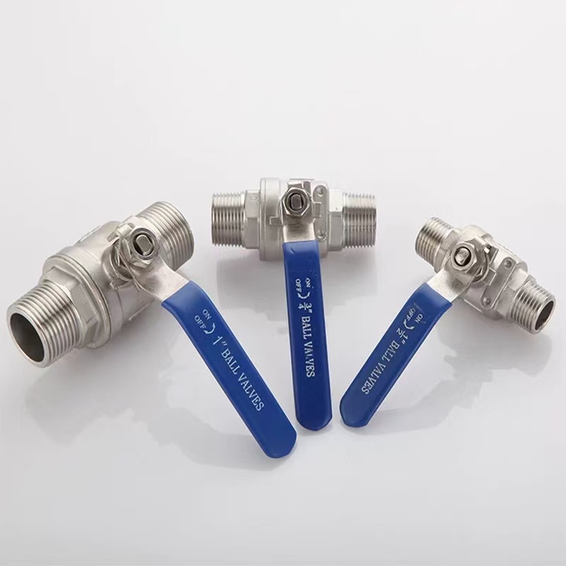 Two-piece double male thread ball valve