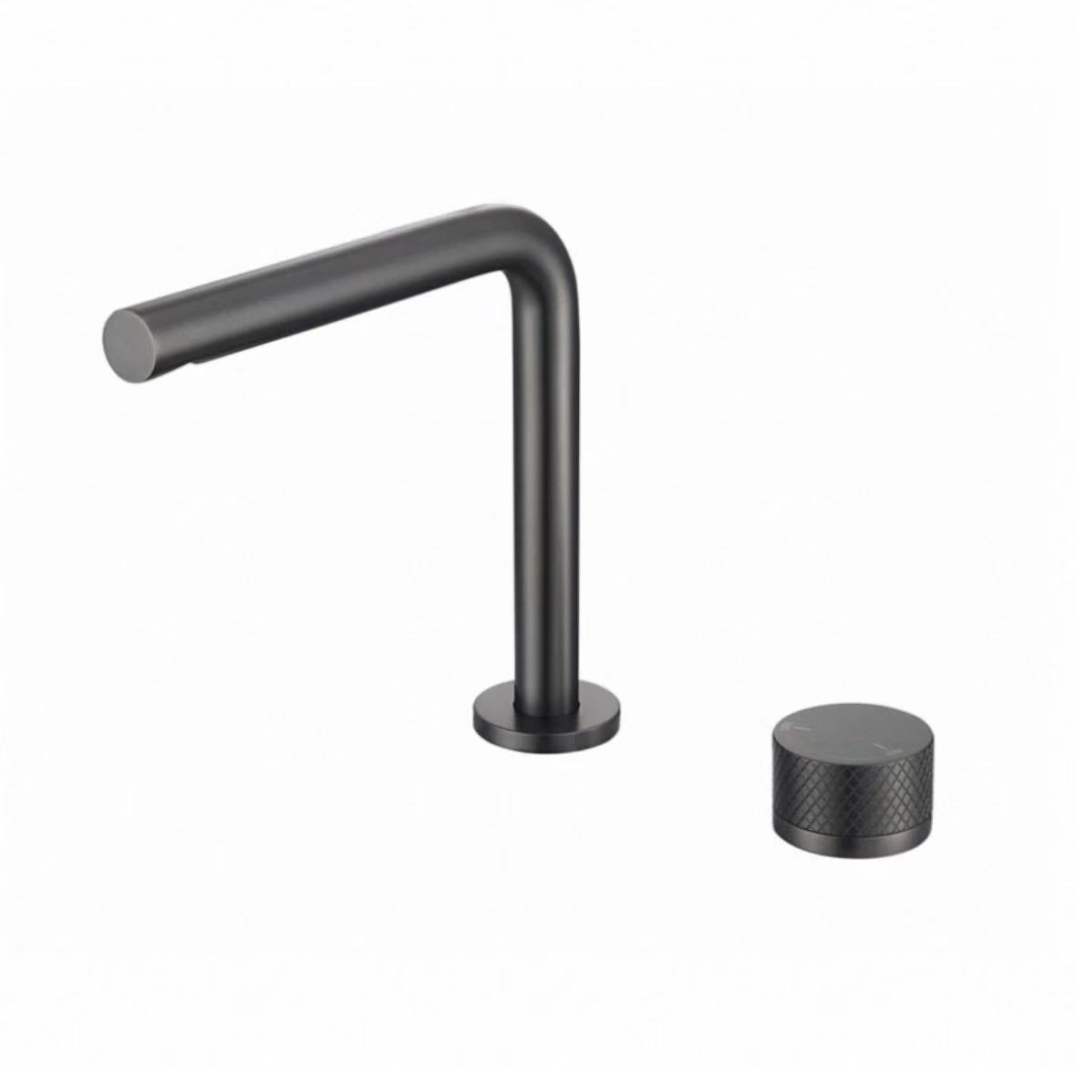 Pure Black Geometric Split Faucet