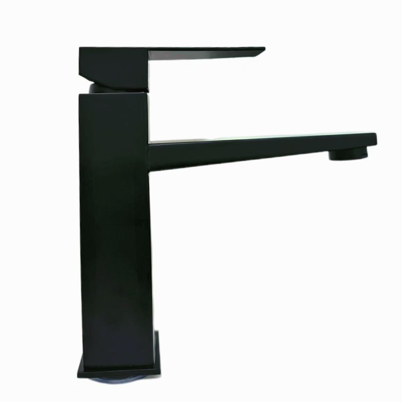 Makina Amakono a Minimalist Frosted Black Square Basin Faucet