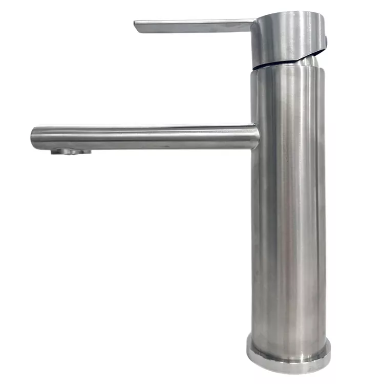 Wowongoka-Nozzle Cylindrical Brushed Hot And Cold Basin Faucet